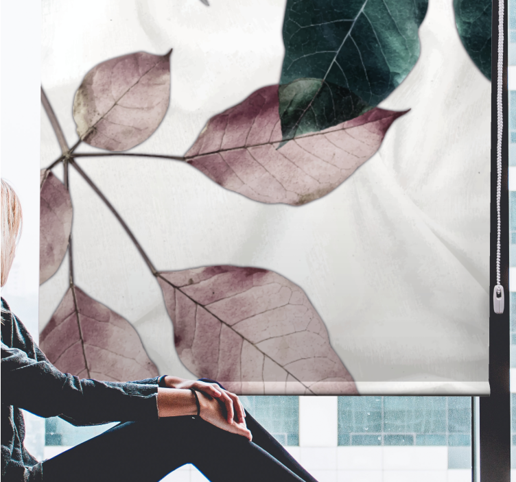 Løv botanisk tema rullegardiner til stue - TenStickers