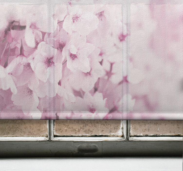 Lyserød blomst baggrund blomsterRullegardin - TenStickers