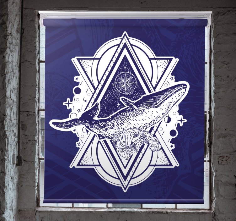 Massiv hval silhuet dyr på rullegardiner - TenStickers