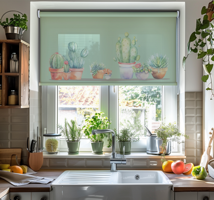 Minimalistisk stil kaktus rullegardin - TenStickers