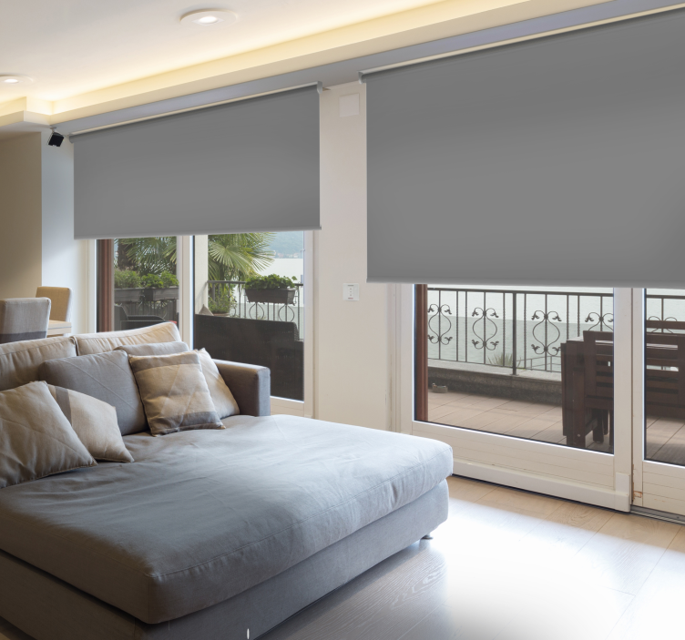 Mørkegråt mørklægning rullegardin - TenStickers