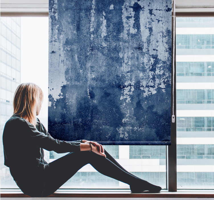 Nødlidende blå overflade rullegardin mønster - TenStickers