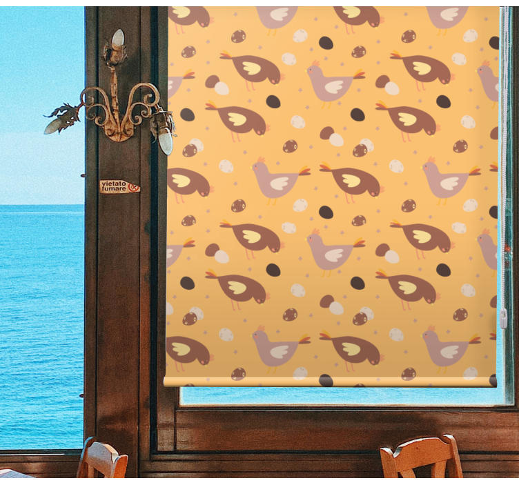 Orange kylling mønster forskellige dyre rullgardin - TenStickers