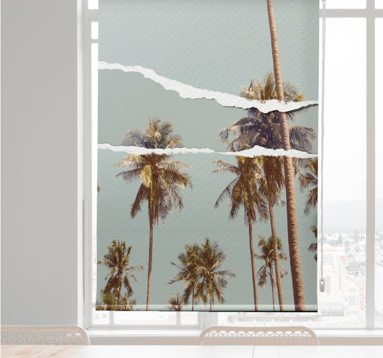 Palme sommer design rullegardin træ - TenStickers