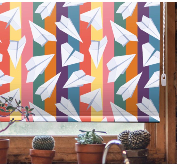 Papirfly flyvning sjove rullegardiner - TenStickers