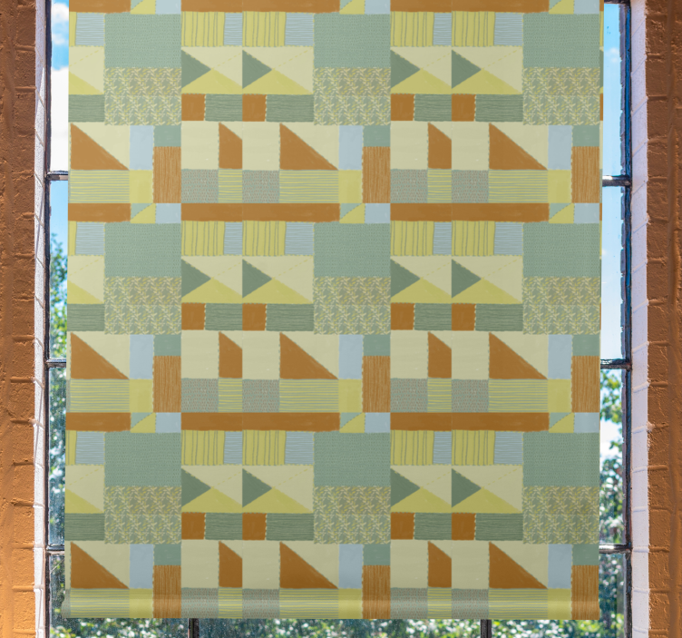 Patchwork farverig trekant og mønster rullgardin - TenStickers