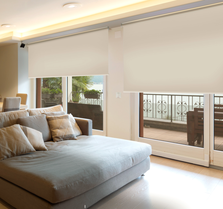 Cremefarvet mørklægning rullegardin - TenStickers