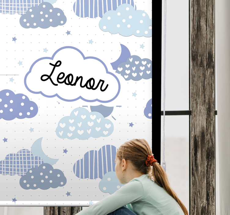 Personligt skymønster rullegardiner med skyer - TenStickers