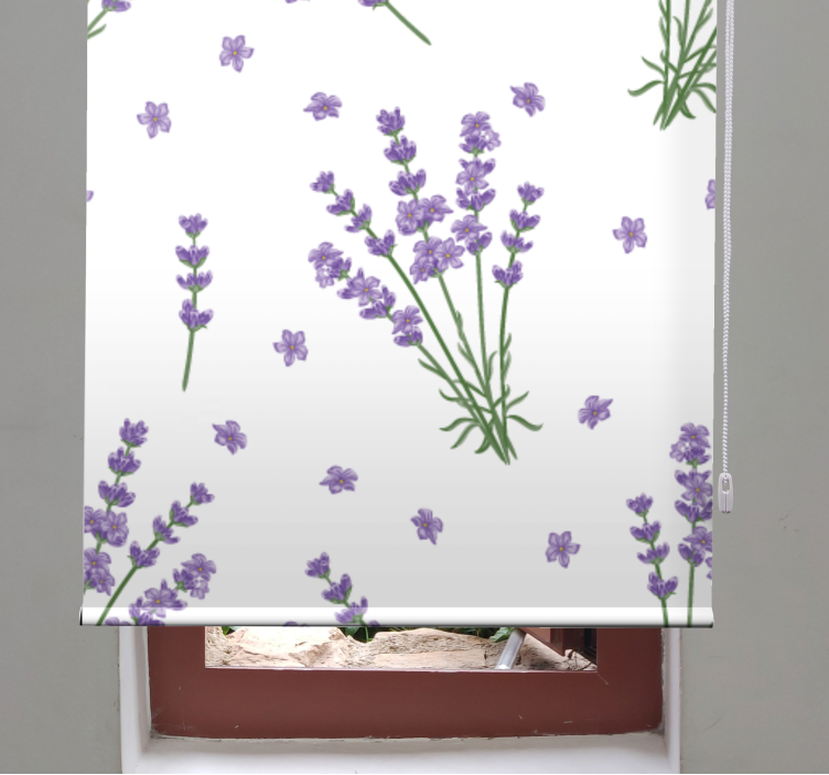 Provencalsk lavendel plante blomst rullgardin - TenStickers