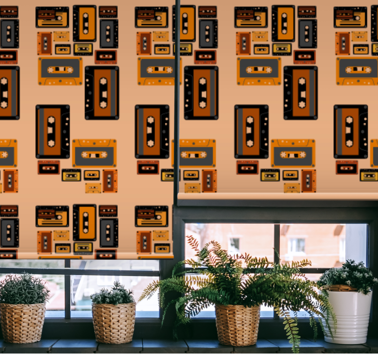 Retro kassettebånd vintage rullegardin - TenStickers