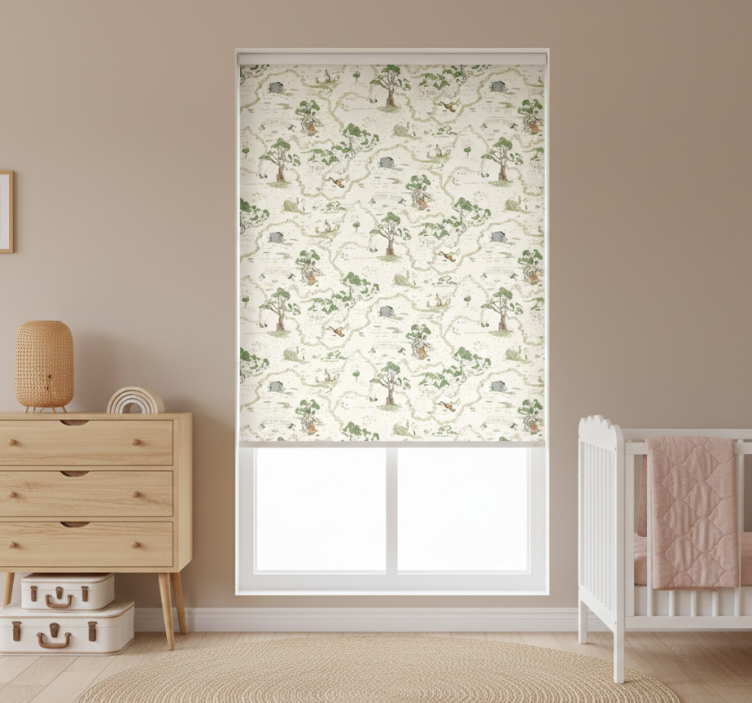 Skandinaviske rullegardiner kunstnerisk abstrakte skovtræer - TenStickers