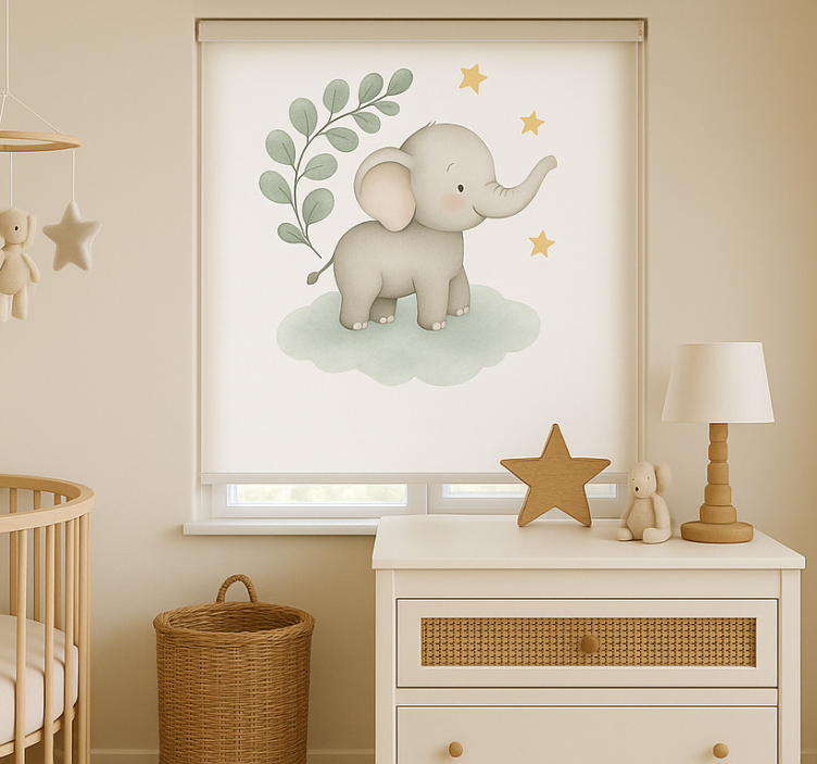 Skandinaviske rullegardiner tilpasselig sky baby elefant - TenStickers