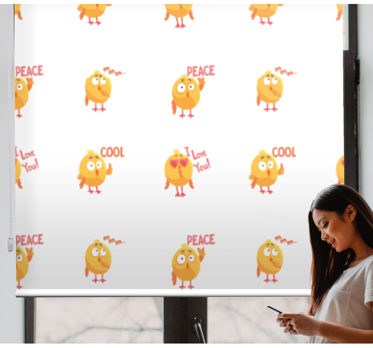 Søde fugle udtryk dyr på rullegardiner - TenStickers