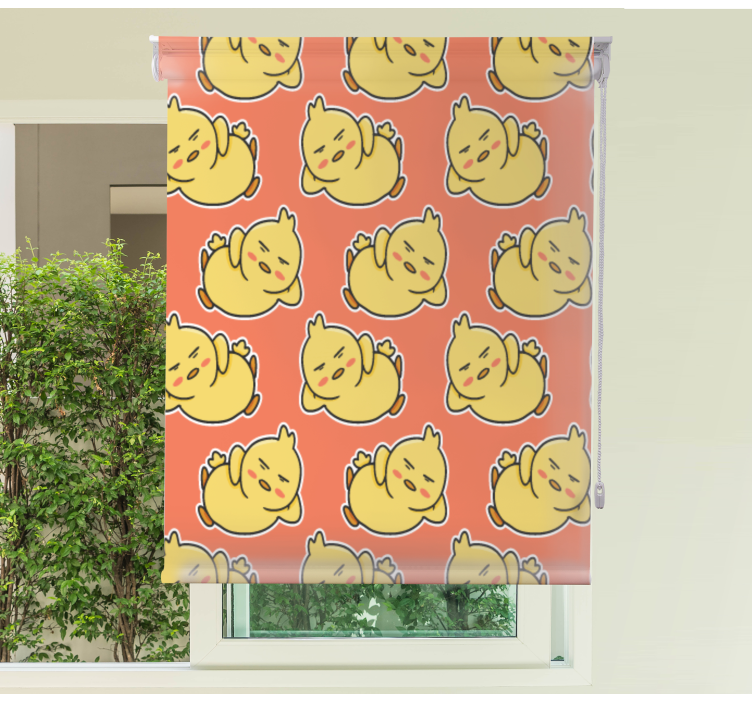 Gule baby kyllinger tegn dyr på rullegardiner - TenStickers