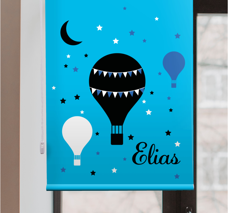 Sorte og blå balloner med rullgardin stjerner - TenStickers