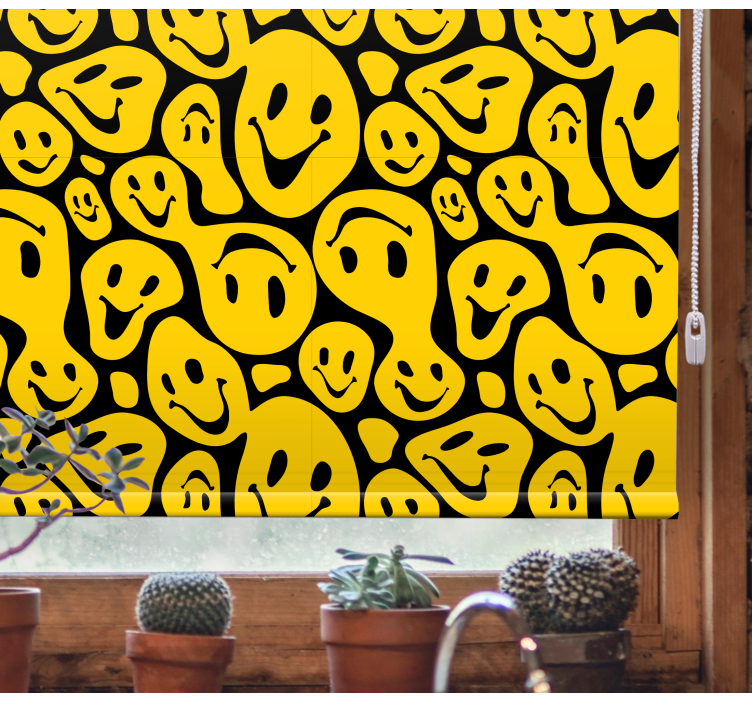 Gule smiley ansigter original rullegardin - TenStickers