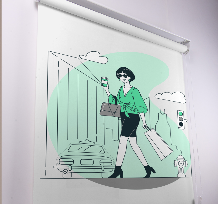 Stilfuldt byliv rullegardin med tekst - TenStickers