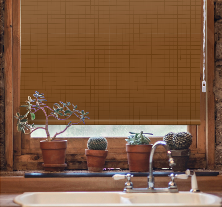 Brune firkanter overflade rullegardin mønster - TenStickers