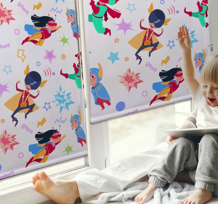 Superkvindemønster superhelt rullgardin - TenStickers