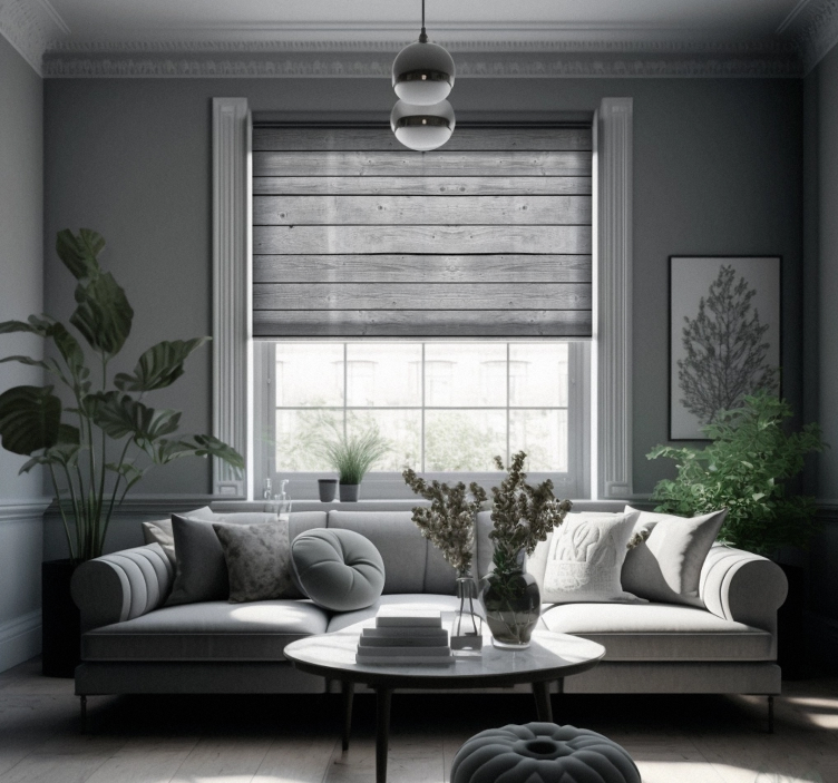 Træ mørkegrå rustik persienner - TenStickers
