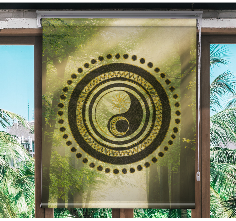 Yin yang cirkel zen rullegardiner - TenStickers