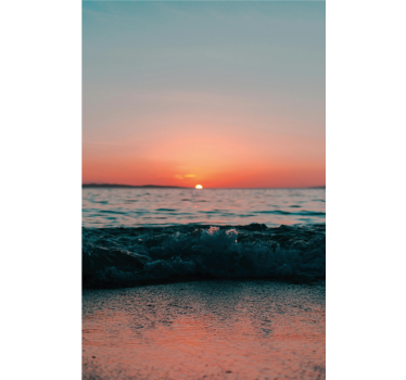 Solnedgang på en strand rullegardin til badeværelse - TenStickers