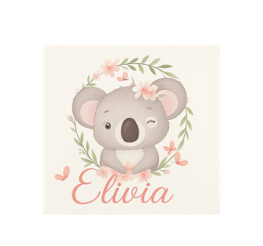 Koala med navn personlige rullegardiner - TenStickers