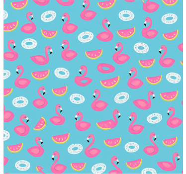 Blåt flamingo-print mørklægningsgardiner børn - TenStickers