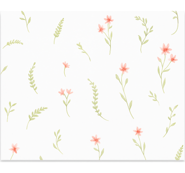 Pastelfarvede engblomster mørklægningsgardiner børn - TenStickers