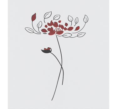 Minimalistisk botanisk skitse mørklægningsgardiner børn - TenStickers