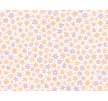 Mørklægningsgardiner børn små pastelfarvede blomster - TenStickers