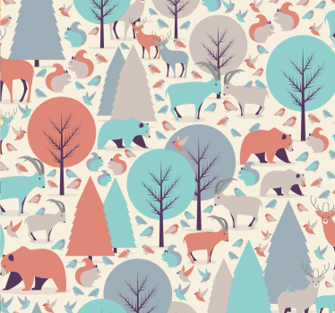 Mørklægningsgardiner børn nordisk skovscene - TenStickers