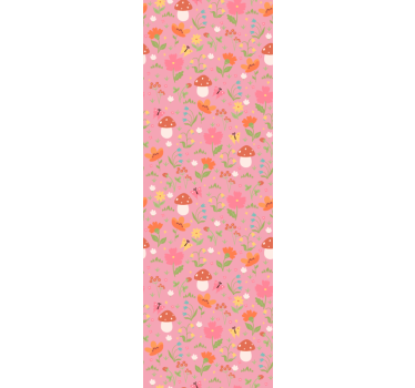 Mørklægningsgardiner børn med blomster og svampe mønster - TenStickers