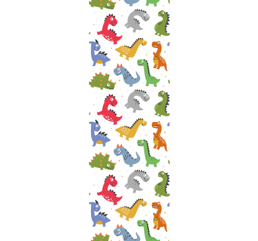 Mørklægningsgardiner børn søde dinosaurtyper - TenStickers