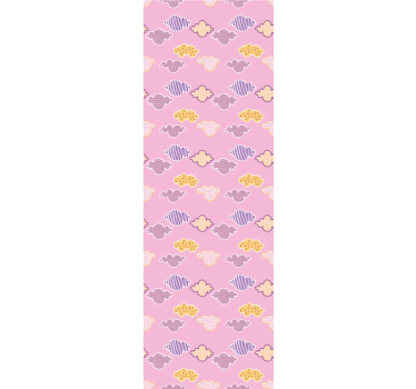 Mørklægningsgardiner børn med pink skyer design - TenStickers