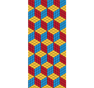 Mørklægningsgardiner børn rubik terning original mønster - TenStickers