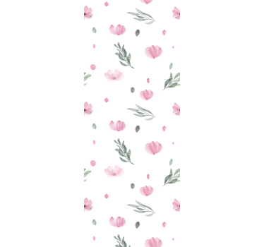 Mørklægningsgardiner børn med pink minimalistiske blomster - TenStickers