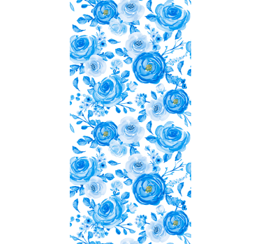 Mørklægningsgardiner børn nordisk stil blå klokker blomster - TenStickers
