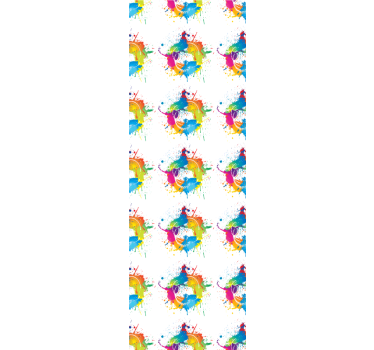 Mørklægningsgardiner børn farvet baggrund - TenStickers