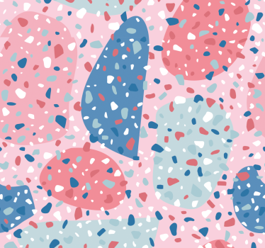 Mørklægningsgardiner børn pink terrazzo - TenStickers