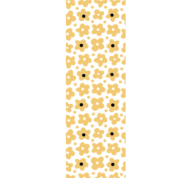 Mørklægningsgardiner børn gult abstrakt blomstermønster - TenStickers