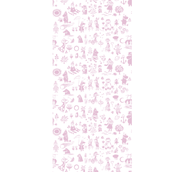 Mørklægningsgardiner børn pink moomin full - TenStickers