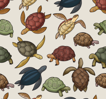 Mørklægningsgardiner børn med forskellige skildpadder - TenStickers