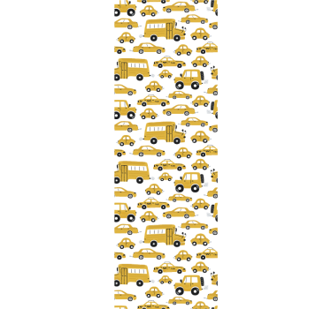 Mørklægningsgardiner børn sødt design gul bil - TenStickers