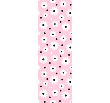 Mørklægningsgardiner børn med pink prikker og blomster - TenStickers