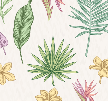 Mørklægningsgardiner børn blomster og palmer - TenStickers