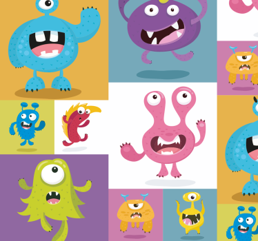 Mørklægningsgardiner børn kære monstre - TenStickers