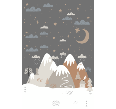 Bjerge nordisk rullegardin - TenStickers