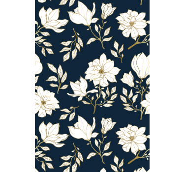 Hvide blomster originale Rullegardiner - TenStickers