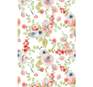 Blomstergrene klassisk rullegardin - TenStickers